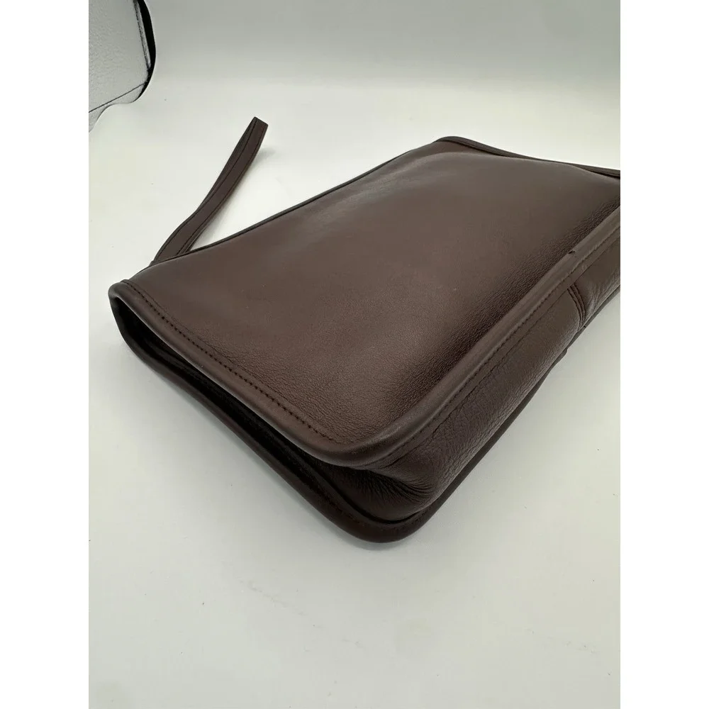 Coach Men's Mahogany Brown Zip Top Pouch Bag 9972 Vintage